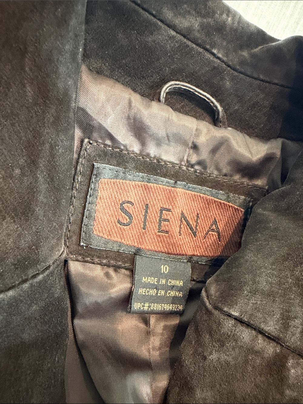 Y2K Vintage Siena Espresso Brown Genuine Suede Leather Blazer Jacket Size 10 - Picture 4 of 5